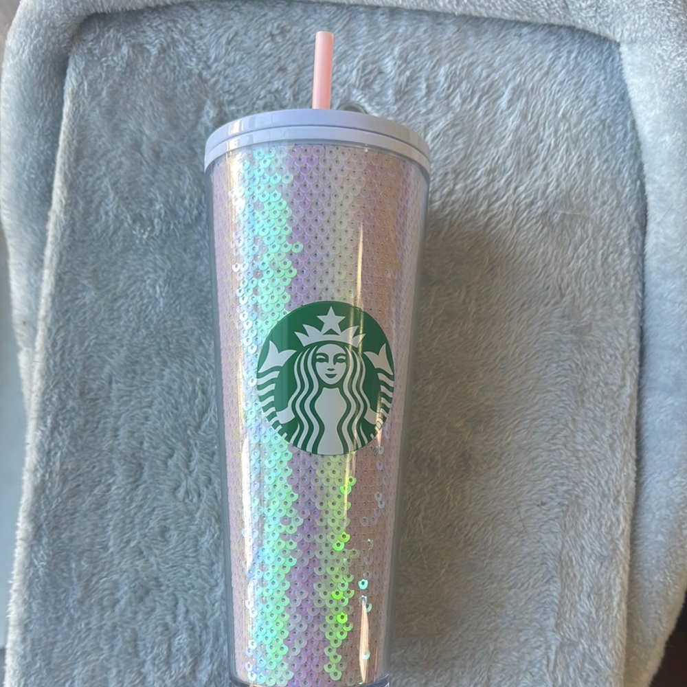 Starbucks Iridescent Pink Tumbler Pink Straw Purple lid Brand New never opened
